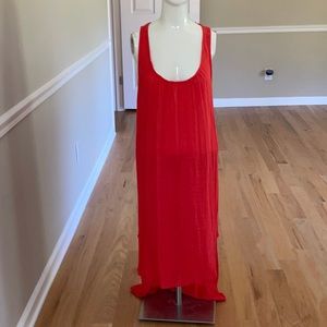 NWOT Michael Stars coral crinkle cotton dress